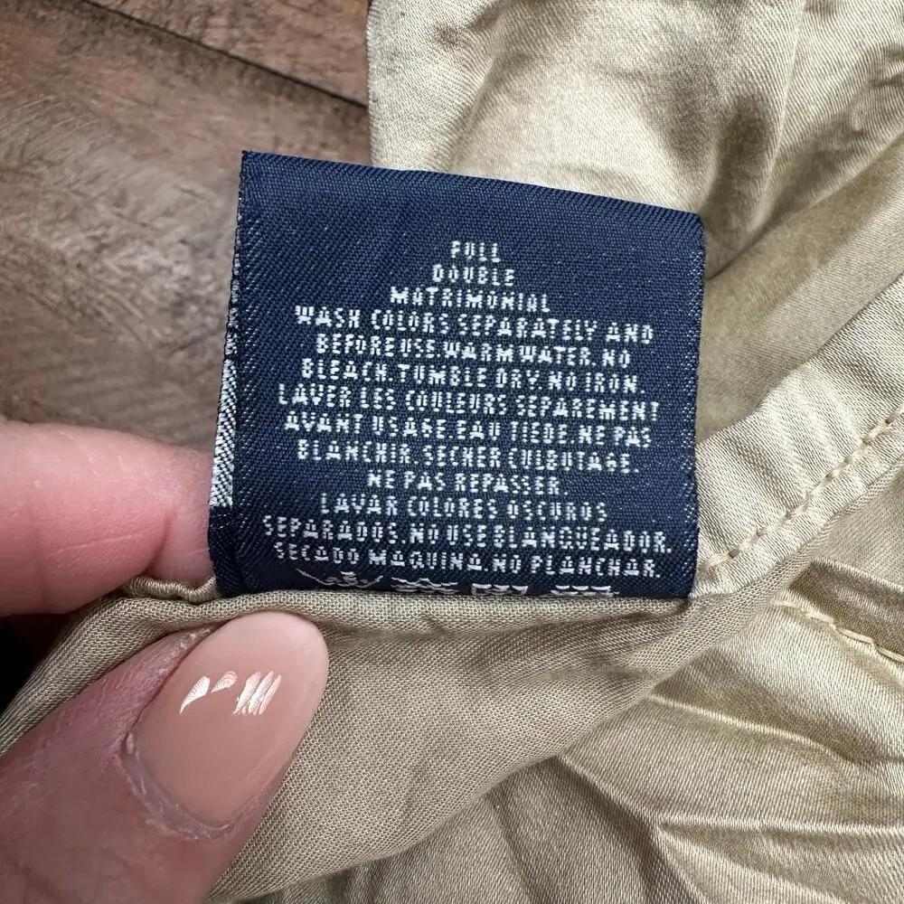 Ralph Lauren Vintage Khaki Sateen Full/Double Flat Sheet ONLY | Khaki Tan Cotton